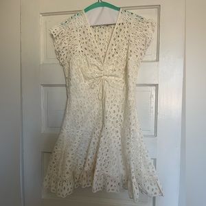 White eyelet dress! So cute for any bridal or vacation!